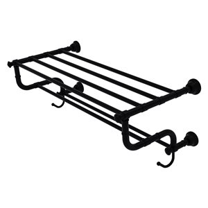 Allied Brass Carolina 24-in Matte Black Wall-Mounted Towel Rack with Towel Bars