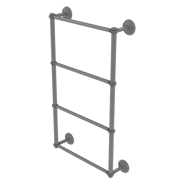Allied Brass Monte Carlo 36-in Matte Grey Wall-Mounted 4-Tier Towel Bar with Twisted Detail