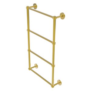 Allied Brass Prestige Skyline 36-in Polished Brass Wall-Mounted 4-Tier Towel Bar with Grooved Detail