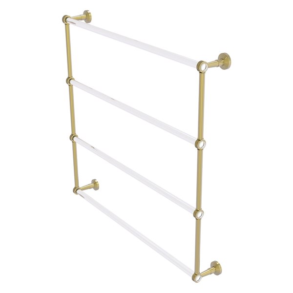 Allied Brass Pacific Beach 36-in Satin Brass Wall-Mounted 4-Tier Towel Bar with Dotted Accents