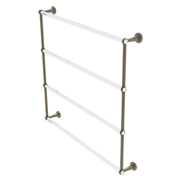 Allied Brass Pacific Beach 36-in Antique Brass Wall-Mounted 4-Tier Towel Bar with Twisted Accents