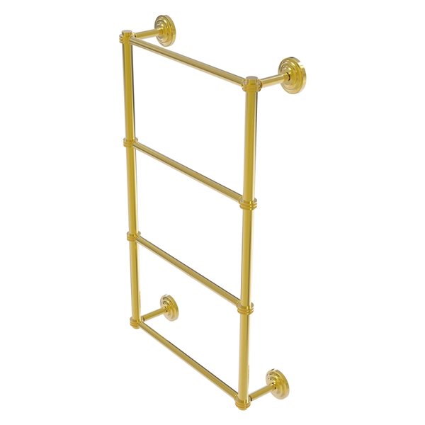 Allied Brass Que New 36-in Polished Brass Wall-Mounted 4-Tier Towel Bar with Dotted Detail