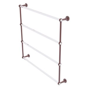 Allied Brass Pacific Beach 36-in Antique Copper Wall-Mounted 4-Tier Towel Bar with Grooved Accents