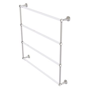 Allied Brass Pacific Beach 36-in Satin Nickel Wall-Mounted 4-Tier Towel Bar with Twisted Accents