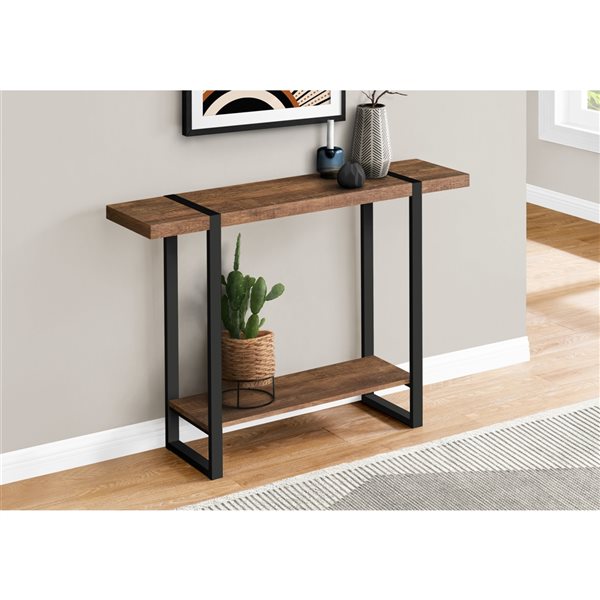 Monarch Specialties 48-in Brown Reclaimed-look Industrial Console Table