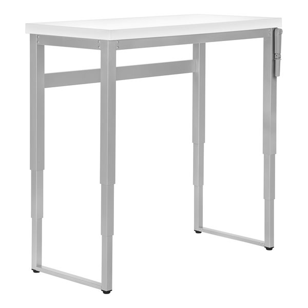 Monarch Specialties 48-in White and Silver Metal Modern/contemporary Adjustable Desk