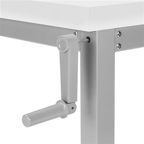 Monarch Specialties 48-in White and Silver Metal Modern/contemporary Adjustable Desk