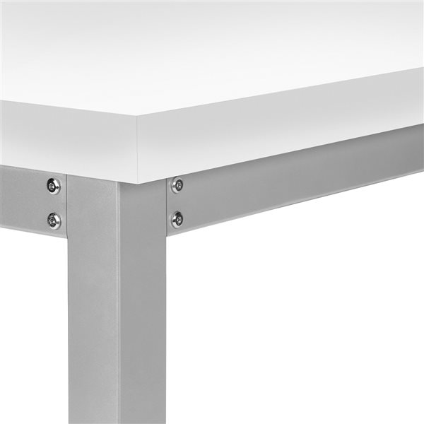 Monarch Specialties 48-in White and Silver Metal Modern/contemporary Adjustable Desk