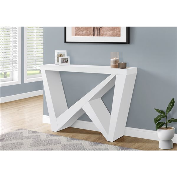 Monarch Specialties 48-in White Modern Hall Console Table