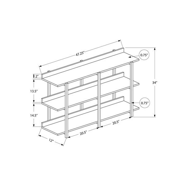 Monarch Specialties 48-in Natural Modern Console Table