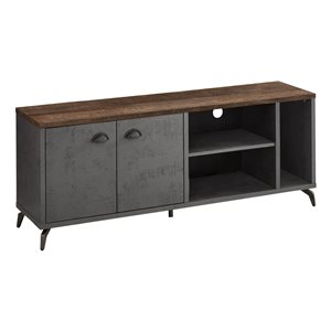 Monarch Specialties 60-in Grey Concrete-look/brown Reclaimed-look TV Stand