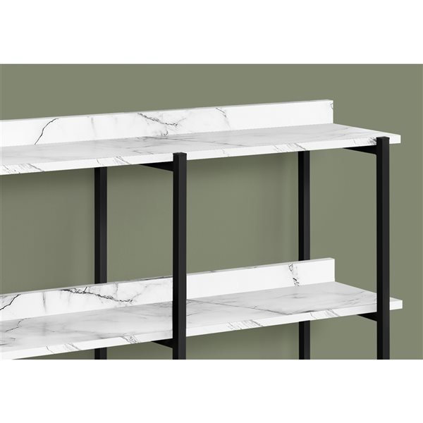 Monarch Specialties 48-in White Marble-look Modern Console Table