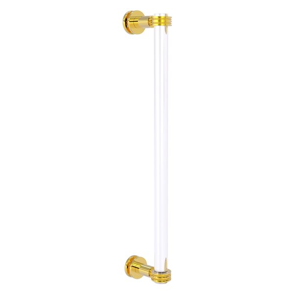 Allied Brass Clearview Polished brass 18-in Single Side Shower Door Pull with Dotted Accents