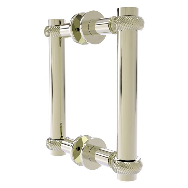 Allied Brass Contemporary Polished nickel 6-in Back to Back Shower Door Pull with Twisted Accent