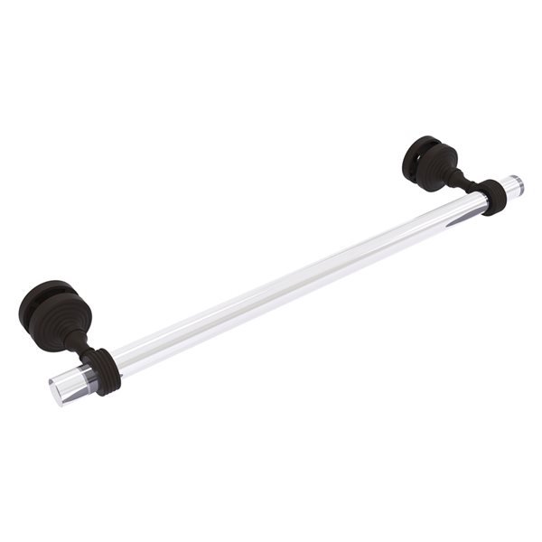 Allied Brass Pacific Grove Oil Rubbed Bronze 18-in Shower Door Towel Bar with Grooved Accents