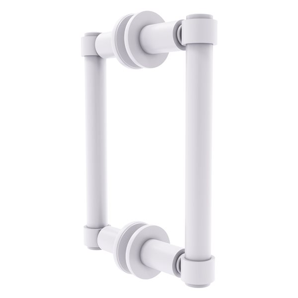 Allied Brass Contemporary White 6-in Back to Back Shower Door Pull
