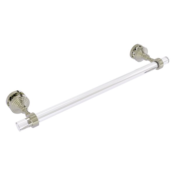 Allied Brass Pacific Grove Polished Nickel 18-in Shower Door Towel Bar with Grooved Accents