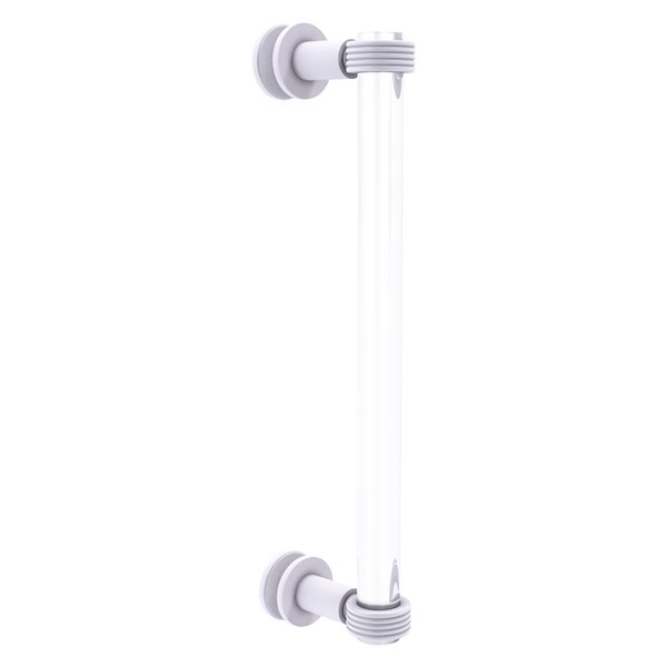 Allied Brass Clearview White 12-in Single Side Shower Door Pull with Grooved Accents