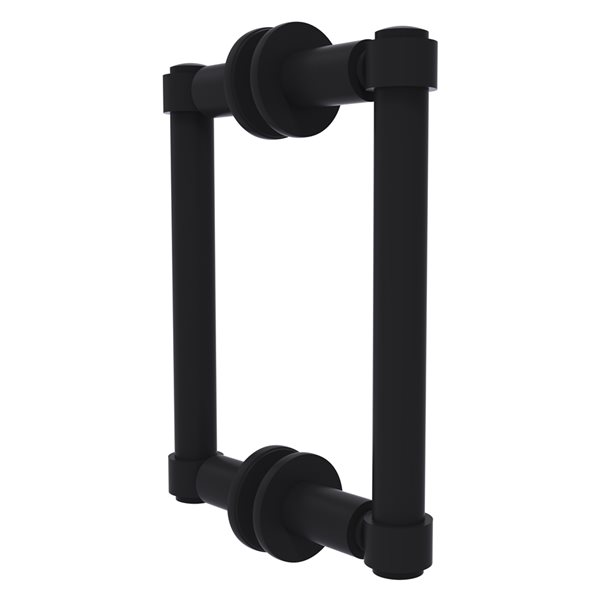 Allied Brass Contemporary Matte black 6-in Back to Back Shower Door Pull