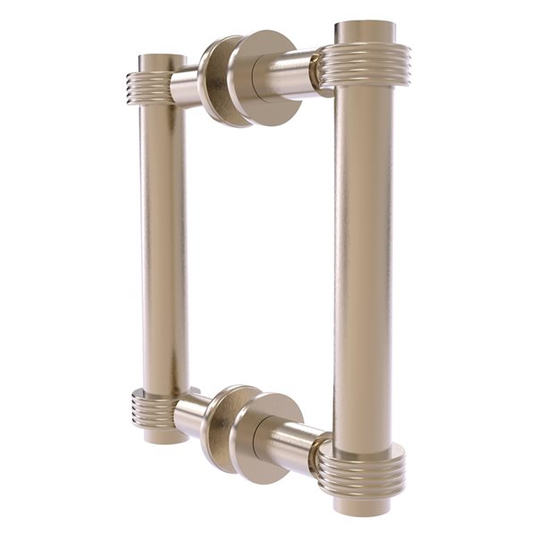 Allied Brass Contemporary Pewter 6-in Back to Back Shower Door Pull with Grooved Accent