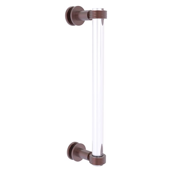 Allied Brass Clearview Antique copper 12-in Single Side Shower Door Pull with Grooved Accents