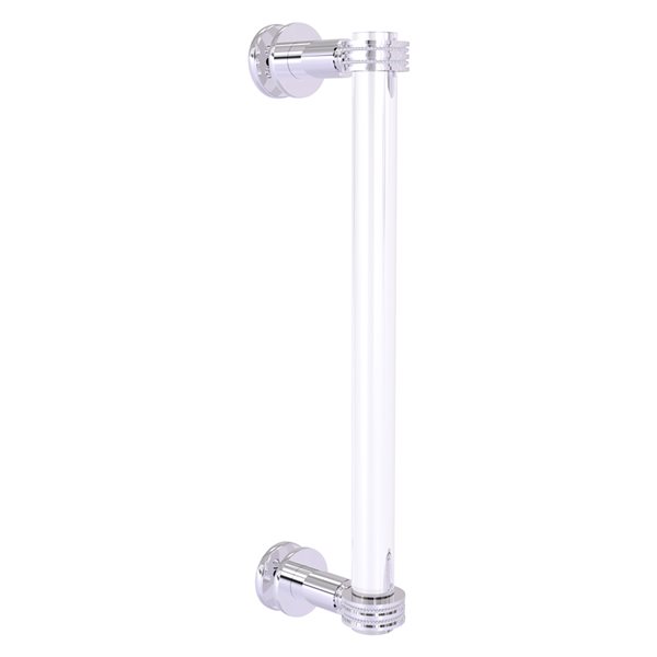 Allied Brass Clearview Polished chrome 12-in Single Side Shower Door Pull with Dotted Accents