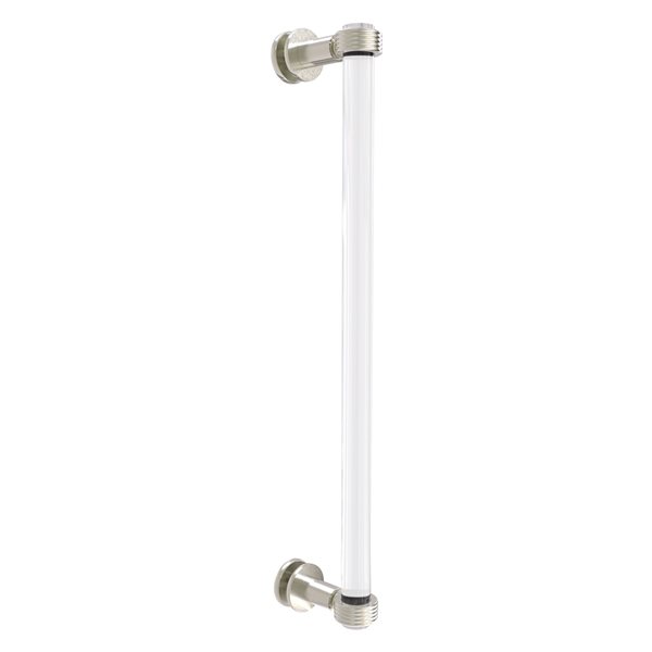 Allied Brass Clearview Satin nickel 18-in Single Side Shower Door Pull with Grooved Accents