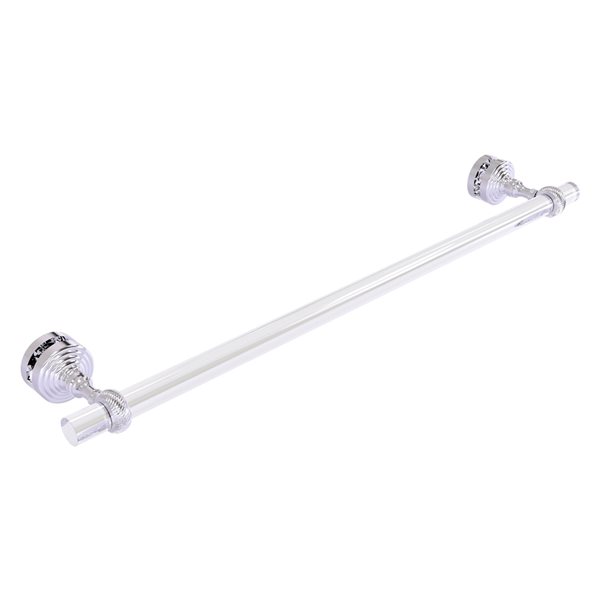 Allied Brass Pacific Grove Polished Chrome 24-in Shower Door Towel Bar with Twisted Accents