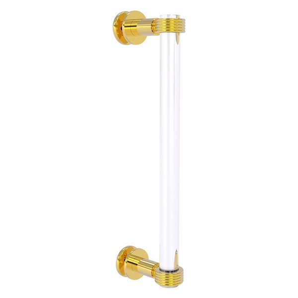 Allied Brass Clearview Polished brass 12-in Single Side Shower Door Pull with Grooved Accents