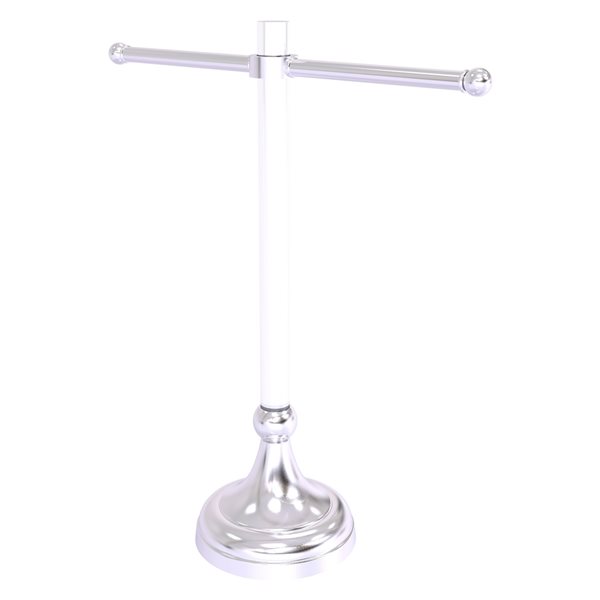 Allied Brass Pacific Grove Satin Chrome Freestanding Guest Towel Stand