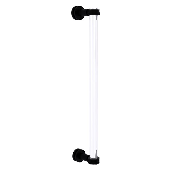 Allied Brass Clearview Matte black 18-in Single Side Shower Door Pull with Dotted Accents