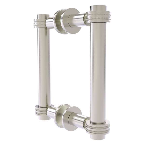 Allied Brass Contemporary Satin nickel 6-in Back to Back Shower Door Pull with Dotted Accent