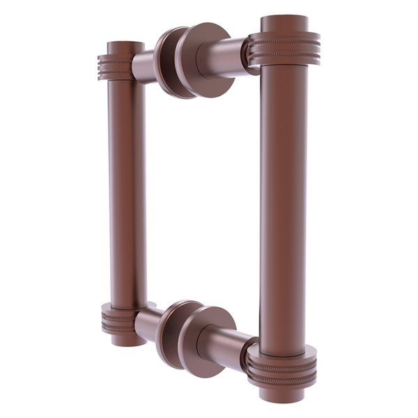 Allied Brass Contemporary Antique copper 6-in Back to Back Shower Door Pull with Dotted Accent