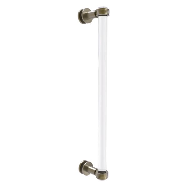 Allied Brass Clearview Antique brass 18-in Single Side Shower Door Pull with Grooved Accents