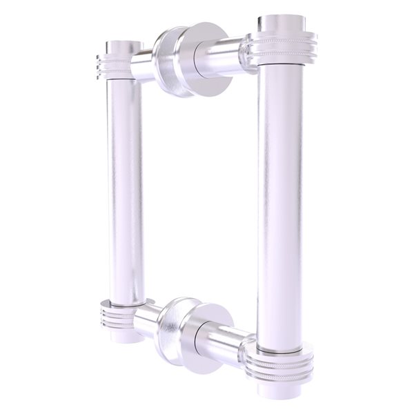 Allied Brass Contemporary Satin chrome 6-in Back to Back Shower Door Pull with Dotted Accent