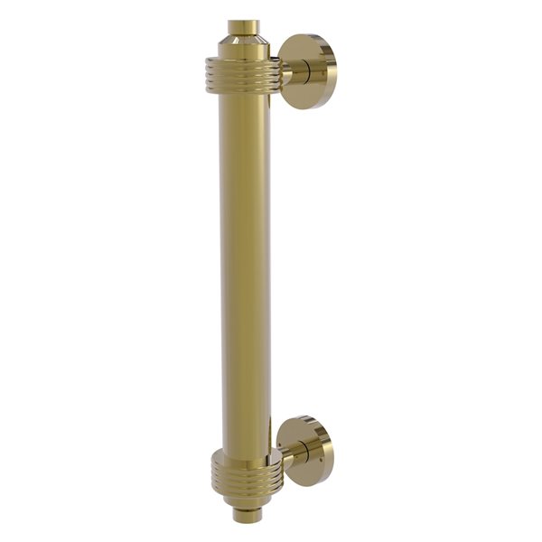 Allied Brass Unlaquered Brass 8-in Door Pull with Grooved Accents