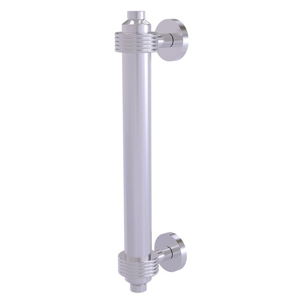 Allied Brass Satin Chrome 8-in Door Pull with Grooved Accents