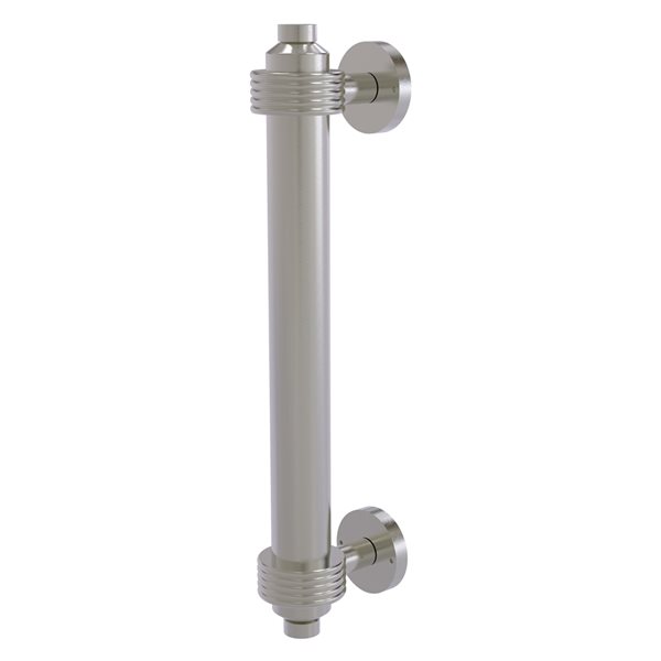 Allied Brass Satin Nickel 8-in Door Pull with Grooved Accents