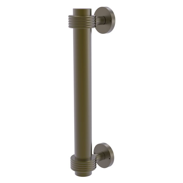 Allied Brass 8-in Antique Brass Door Pull with Grooved Accents