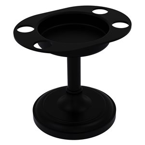 Allied Brass Matte Black Tumbler and Toothbrush Holder