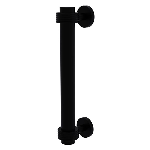 Allied Brass 8-in Matte Black Door Pull with Grooved Accents
