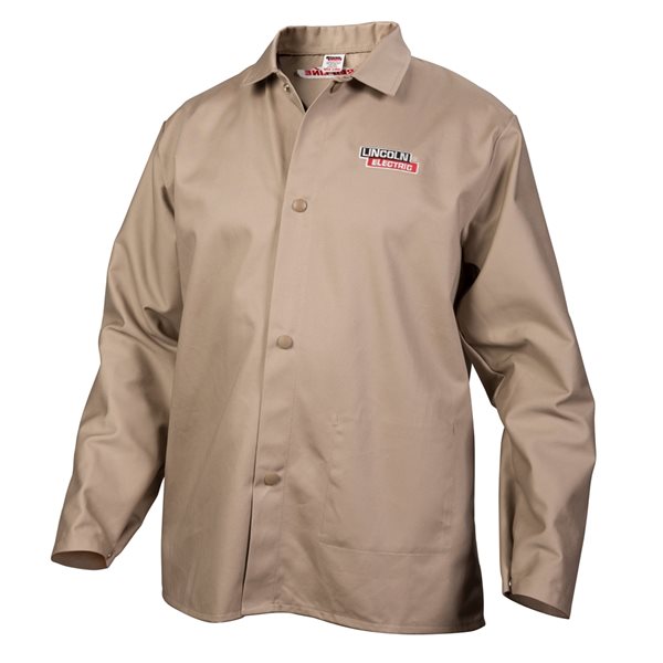 Lincoln Electric Traditional Khaki Fire Resistant Cloth Welding Jacket - 3XL