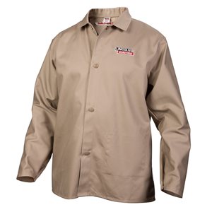 Lincoln Electric Traditional Khaki Fire Resistant Cloth Welding Jacket - Medium