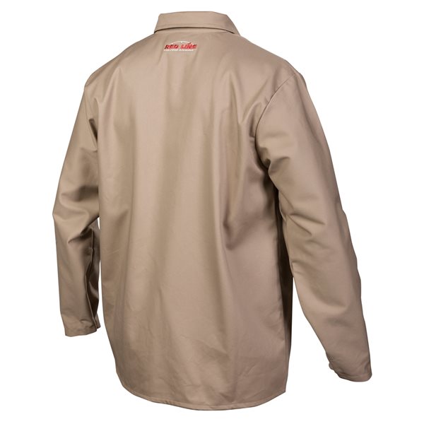 RED LINE Lincoln Electric Traditional Khaki Fire Resistant Cloth Welding  Jacket Large K3317-L RONA