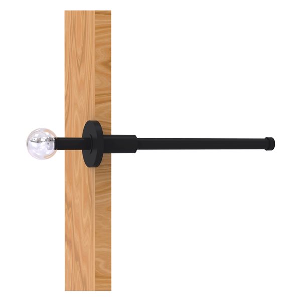 Allied Brass Clearview 10.1-in L x 1.9-in H Extendable Matte Black Brass Closet Rod - Hardware Included