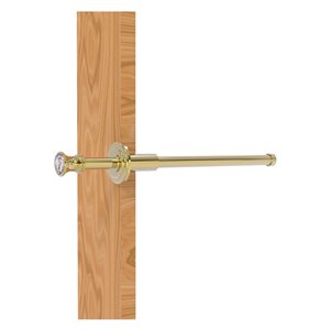 Allied Brass Carolina Crystal 9.75-in L x 1.8-in H Extendable Unlacquered Brass Closet Rod - Hardware Included
