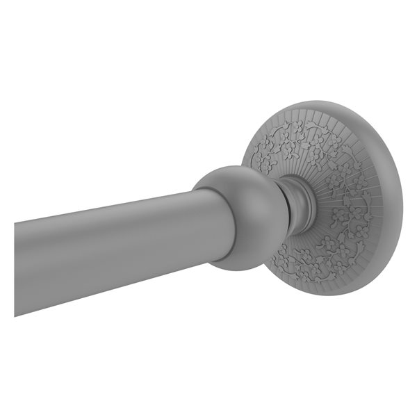 Allied Brass Monte Carlo Matte Grey Shower Curtain Rod Brackets