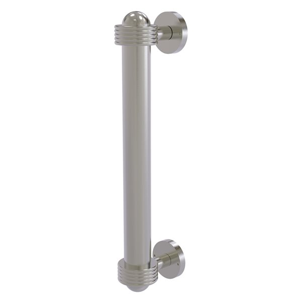 Allied Brass Satin Nickel 8-in Door Pull with Grooved Accents