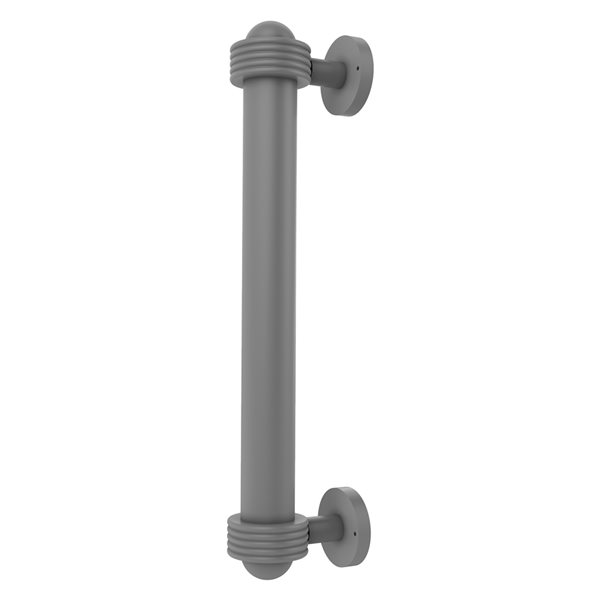 Allied Brass Matte Grey 8-in Door Pull with Grooved Accents
