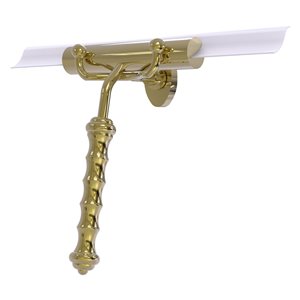 Allied Brass Unlacquered Brass Shower Squeegee with Wavy Handle